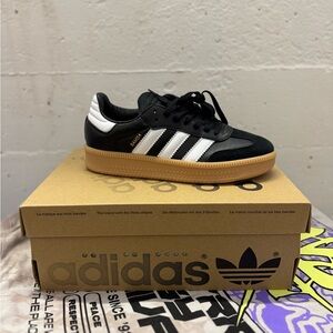 adidas Samba Black White with Gum Sole Women's Sneakers